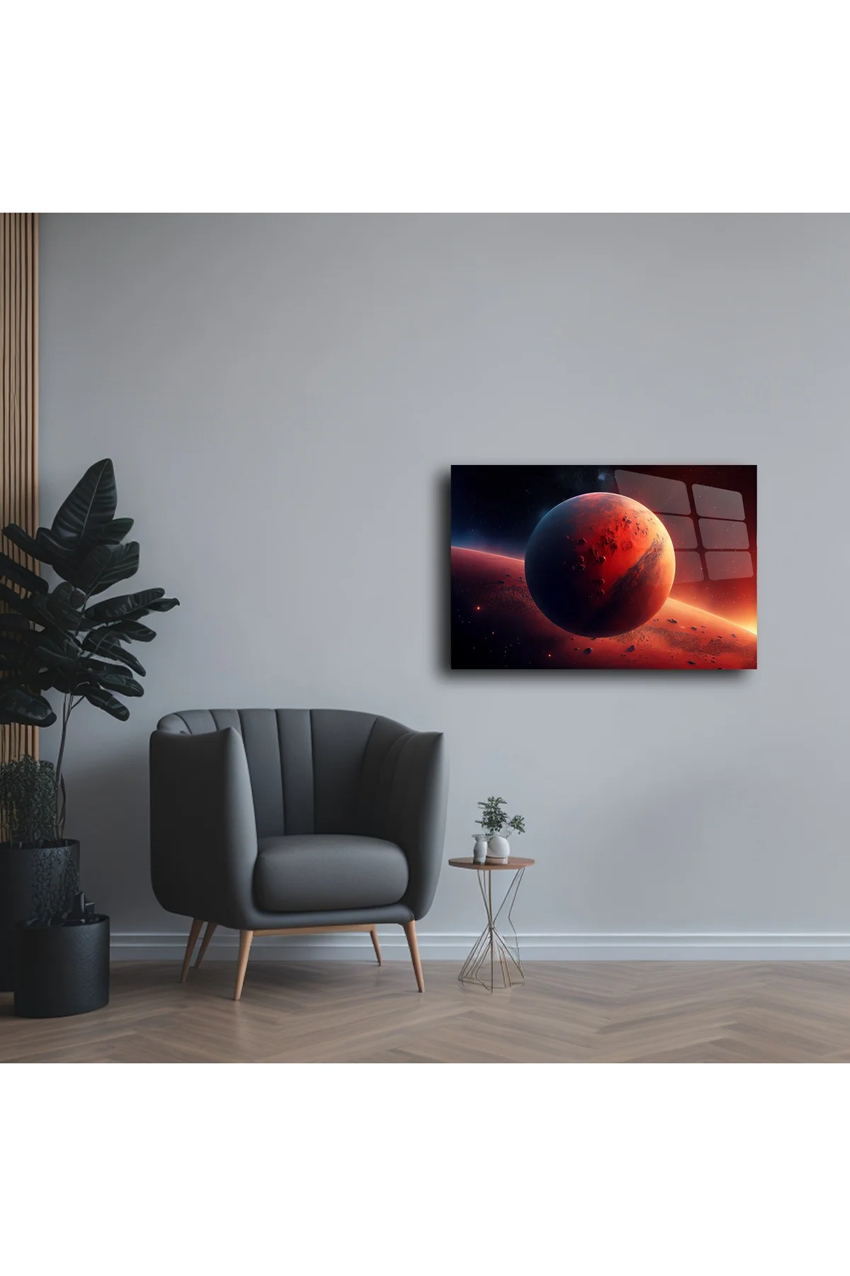 Mars temalı galaksi sanat paneli