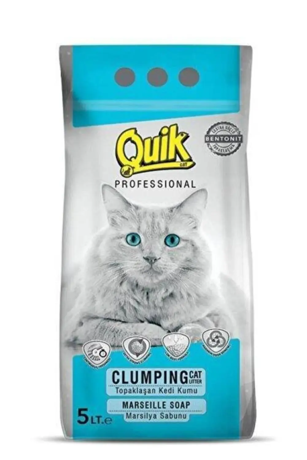 Marsilya Sabunlu Ince Taneli Bentonit Topaklanan Kedi Kumu 5 Lt