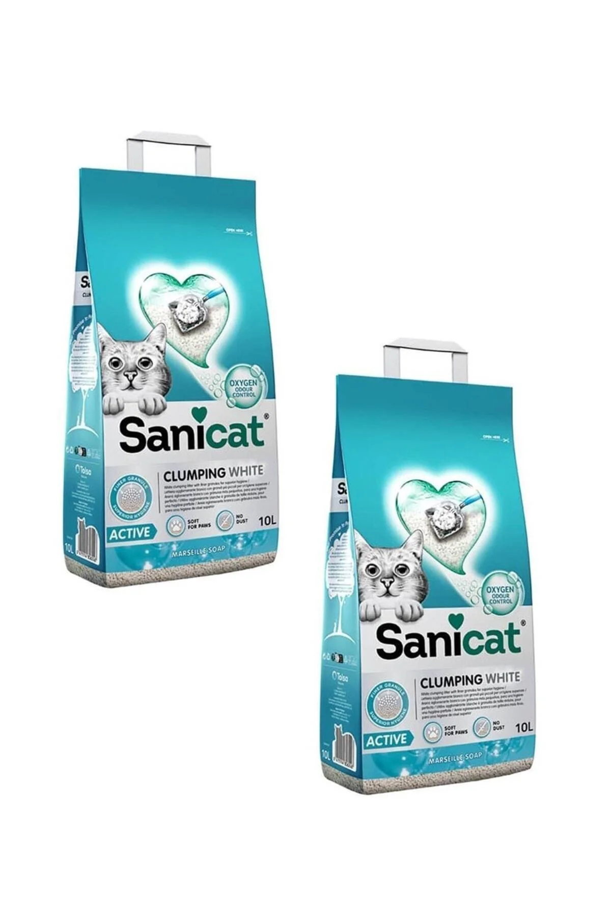 MARSİLYASABUNLU TOPAKLANAN KEDİ KUMU 10 KG 2 ADET