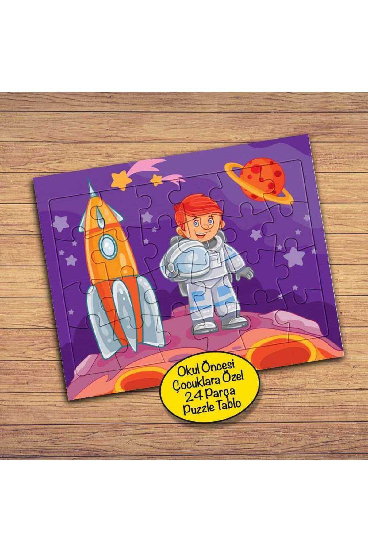 Asilmeydan Marsta Çocuk Astronot 24 Parça Çocuklara Özel Yapboz Tablo-14494