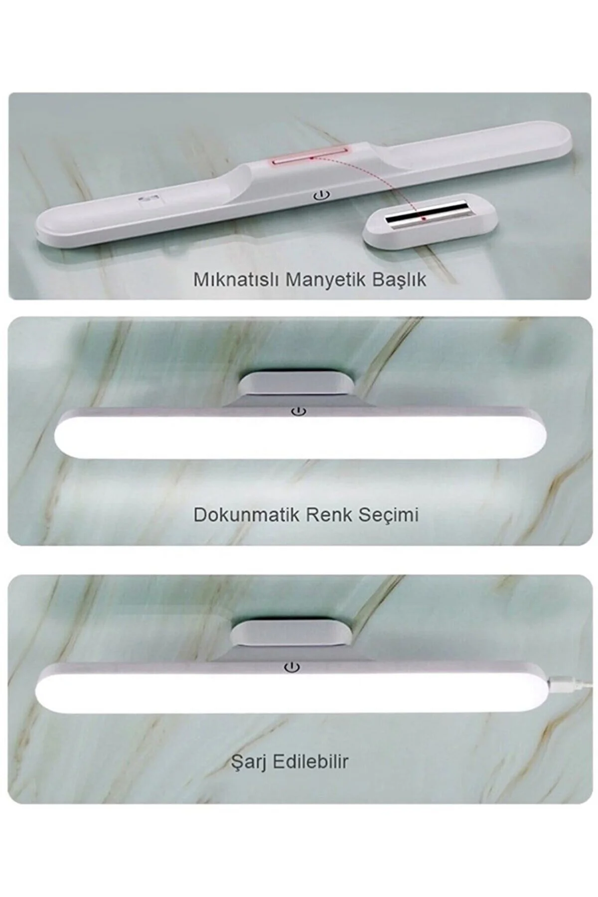 Martı Cabinet Dokunmatik Anahtarlı 3 Renk Modu şarjlı CT-5249