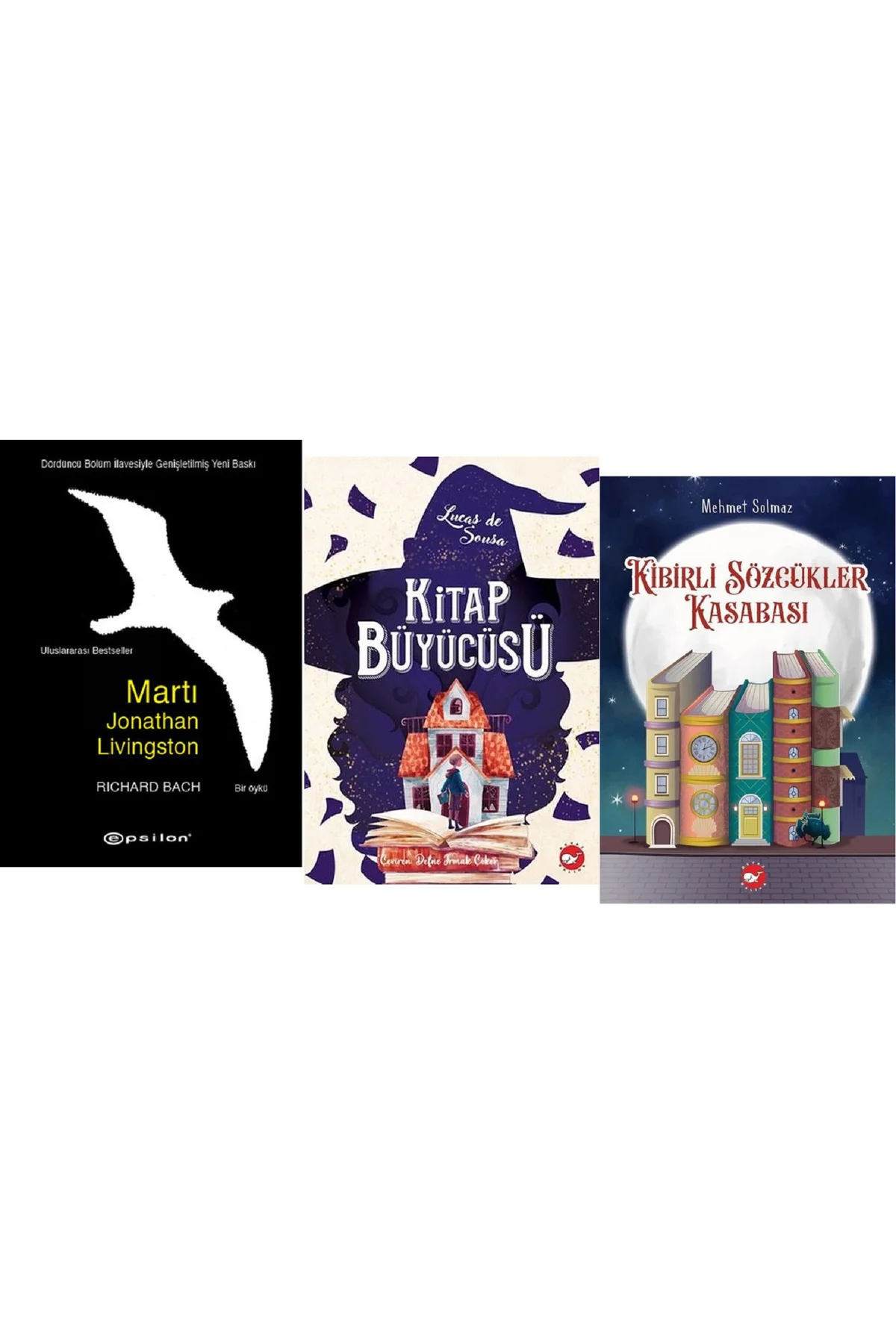 Martı + Kitap Büyücüsü + Kibirli Sözcükler Kasabası / 3 Kitap Set