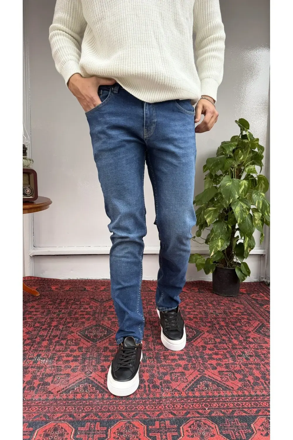 Martin Lacivert Yıkamalı SlimFit Jean