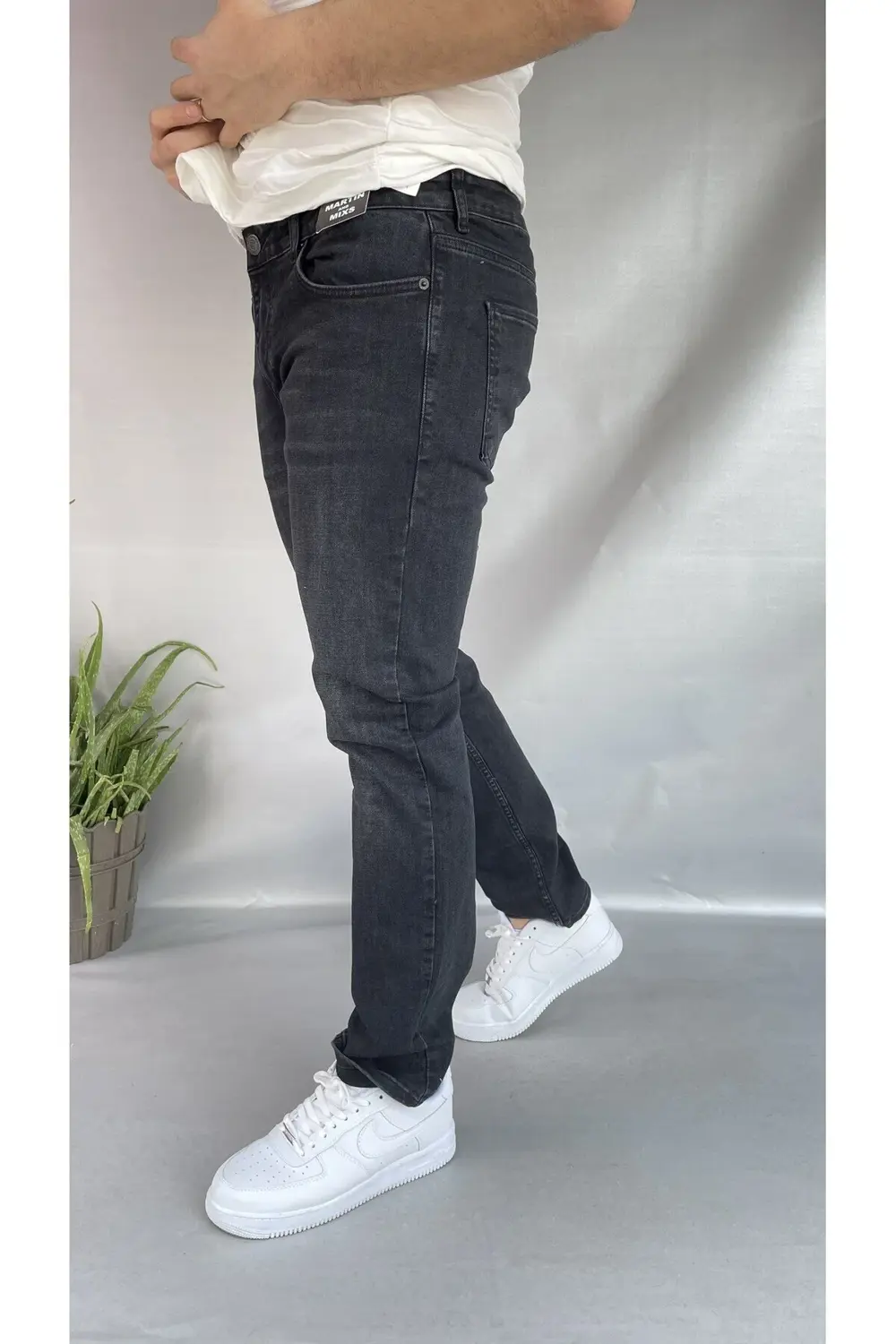 Martin Yıkamalı Siyah Slim Fit Jean