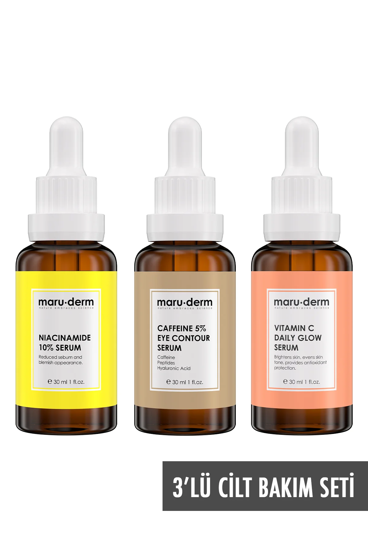 Maruderm 3'lü Fırsat Serum Seti Mrd503 - Caffeine %5 Serum , Niac