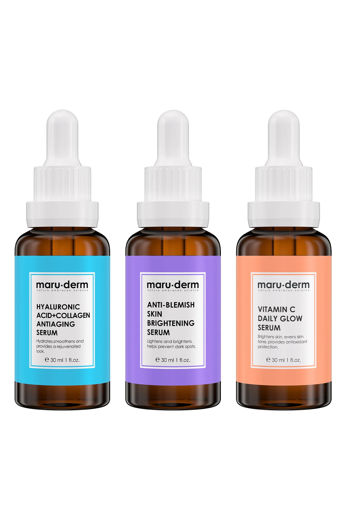 Maruderm 3'lü Fırsat Serum Seti - Leke Serumu, Hyalüronik Asit Se