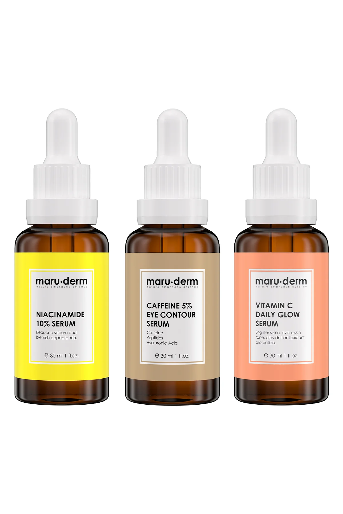 Maruderm 3'lü Fırsat Serum Seti Mrd503 - Caffeine %5 Serum , Niac