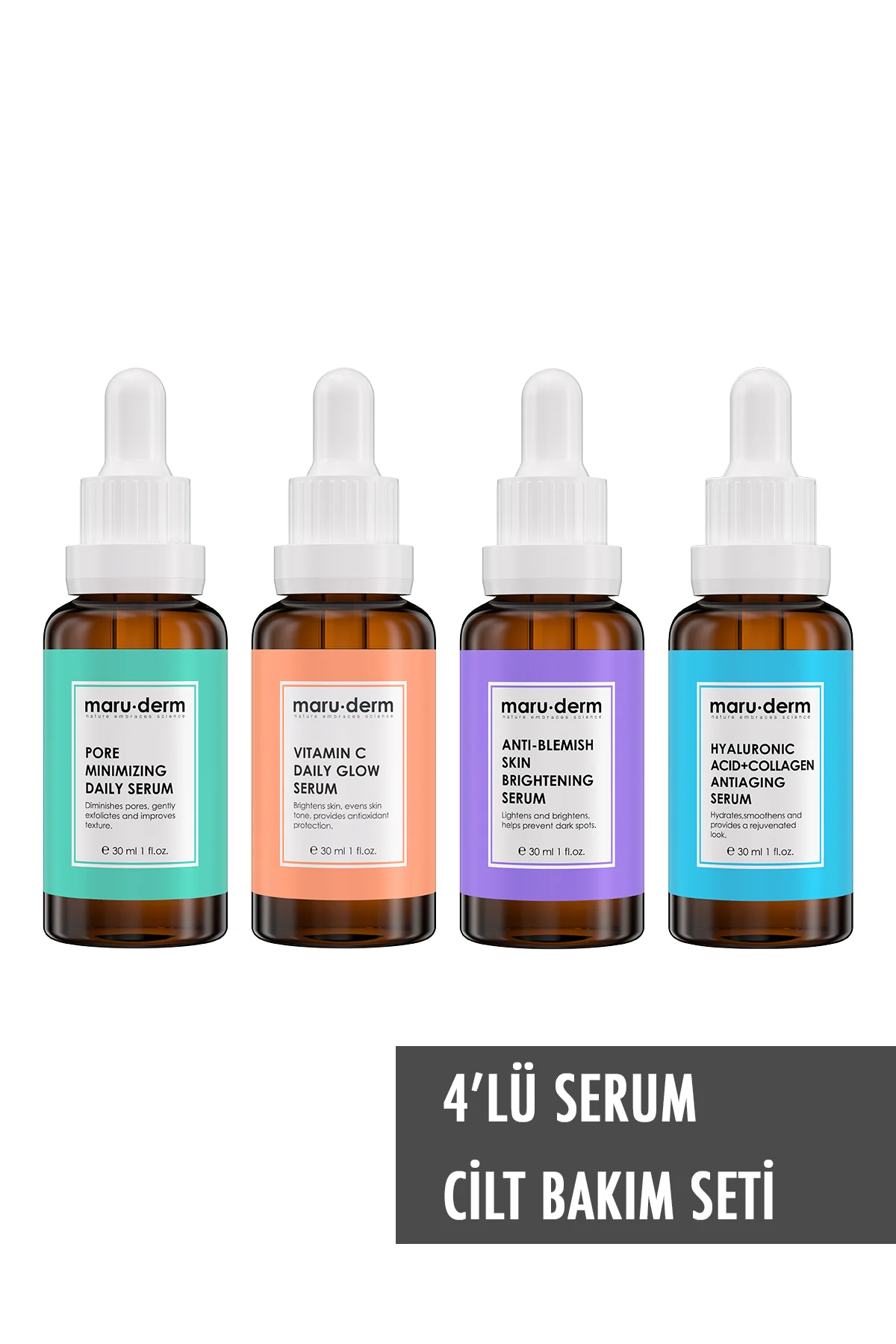 Maruderm 4'lü Fırsat Serum Seti Mrd601 - Leke, Hyalüronik, C Vita