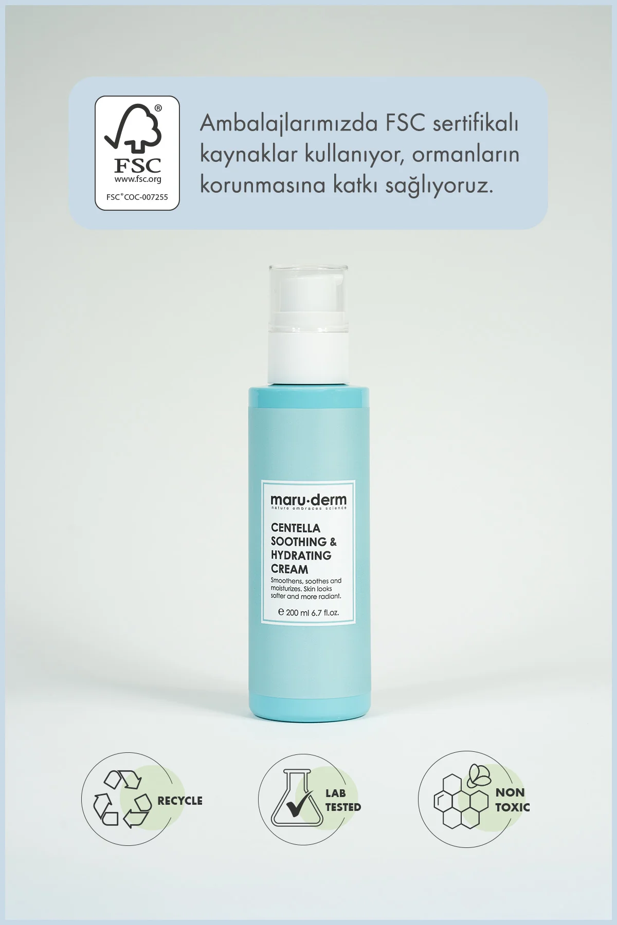 Maruderm Cica Centella Cilt Bakım Kremi 200 Ml