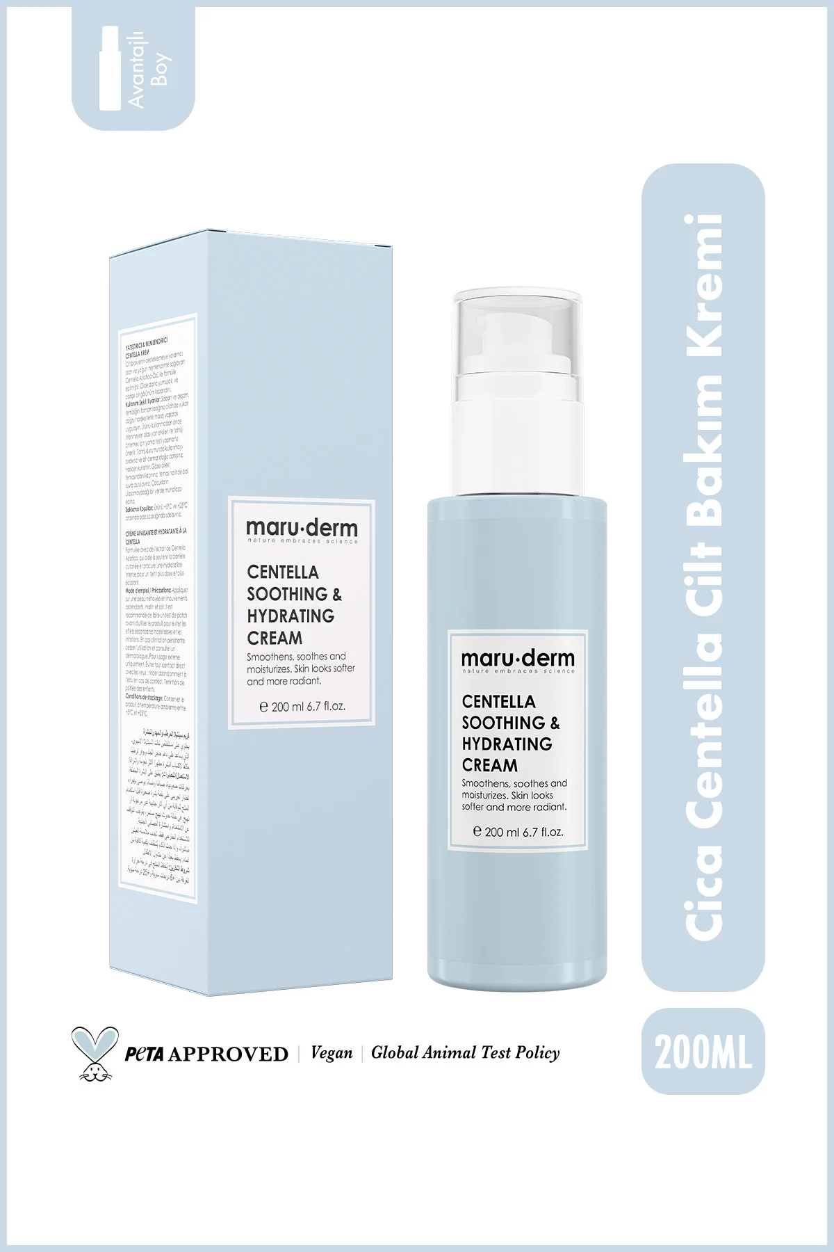Maruderm Cica Centella Cilt Bakım Kremi 200 Ml