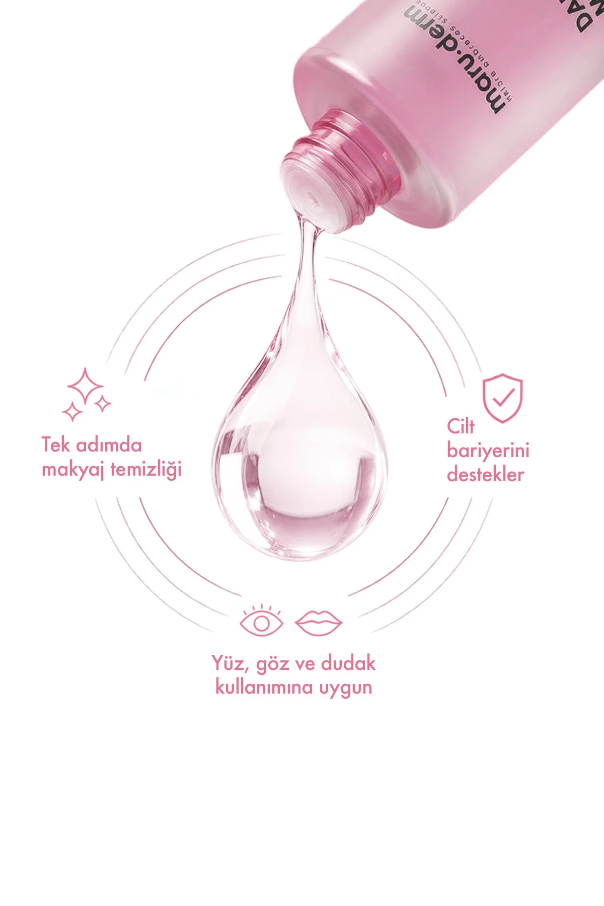 Maruderm Hassas Ciltler İçin Micellar Makyaj Temizleme Suyu 400 ML - Kızarıklık Karşıtı Durulama Gerektirmeyen Misel Su - Görsel 4