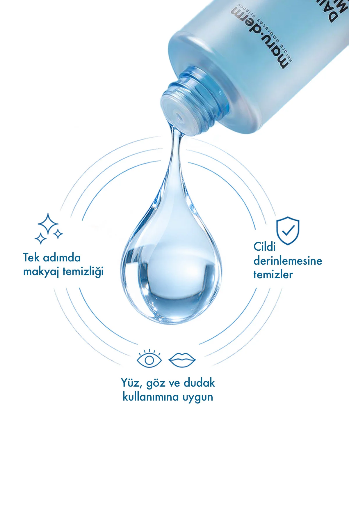 Maruderm Micellar Nemlendirici Makyaj Temizleme Suyu 400 ML – Tüm Cilt Tipleri İçin Durulama Gerektirmeyen Misel Su - Görsel 4