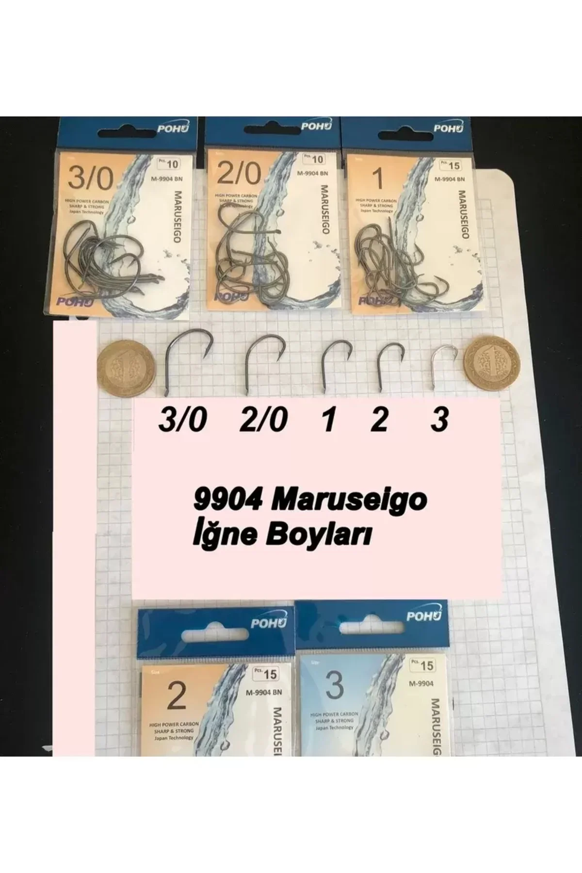Maruseigo 3/0 Numara 10'lu Paket M-9904 Bn Olta Iğnesi
