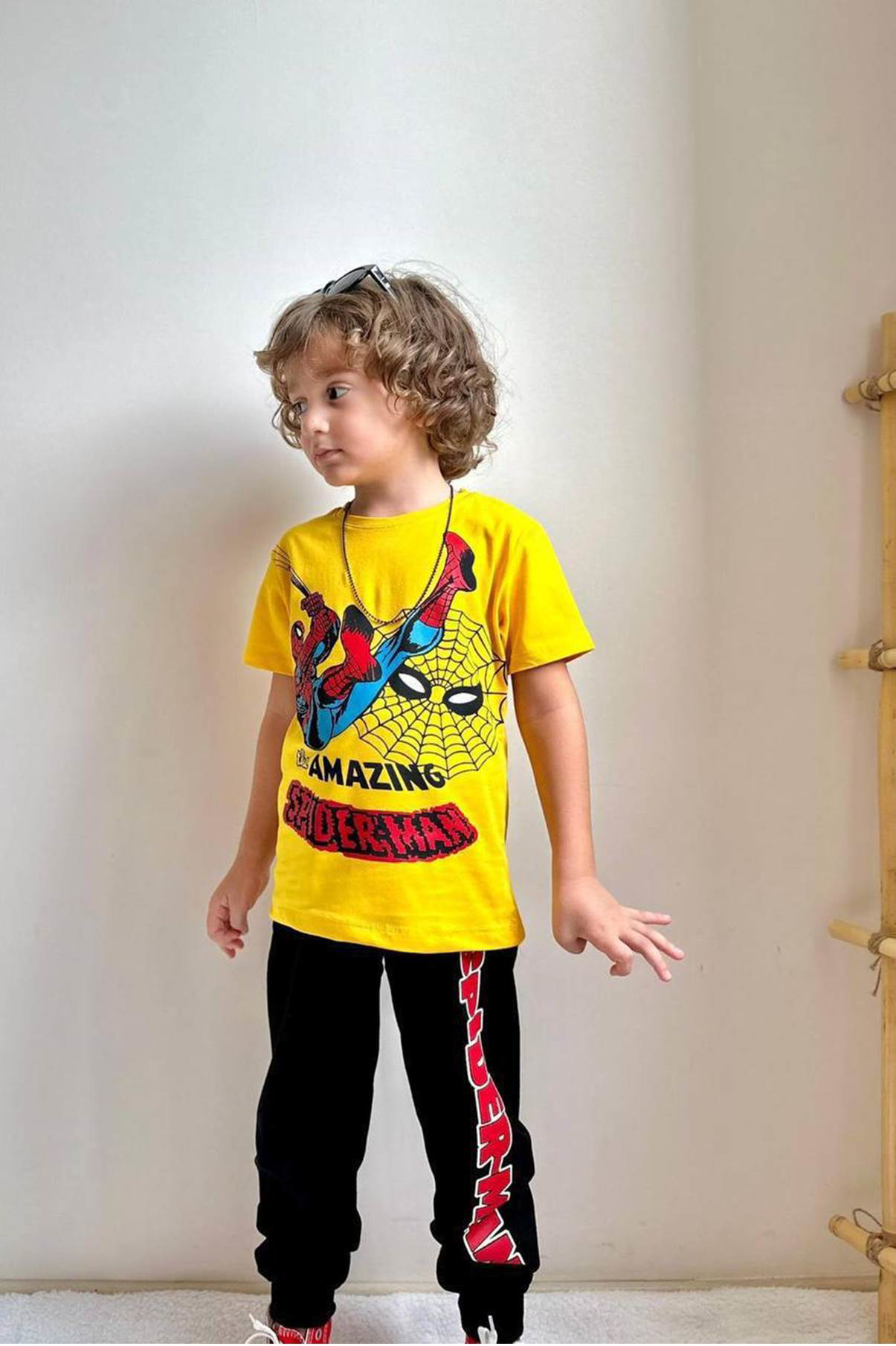 Marvel baskılı spiderman Süpermen  karakterli alt üst erkek çocuk