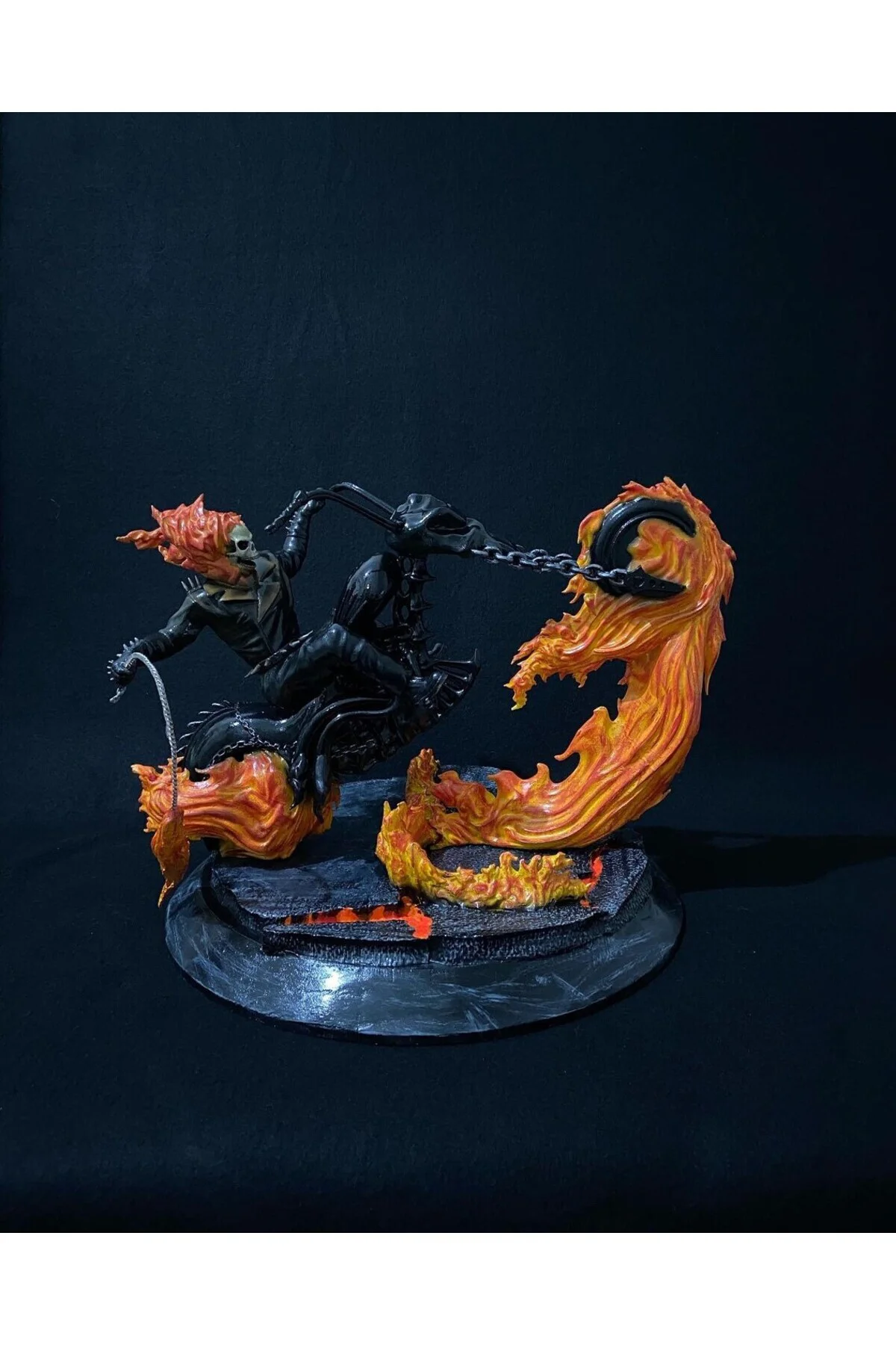 Marvel Ghost Rider Johnny Blaze Obje Hayalet Sürücü Figür 25CM Büyük Boy