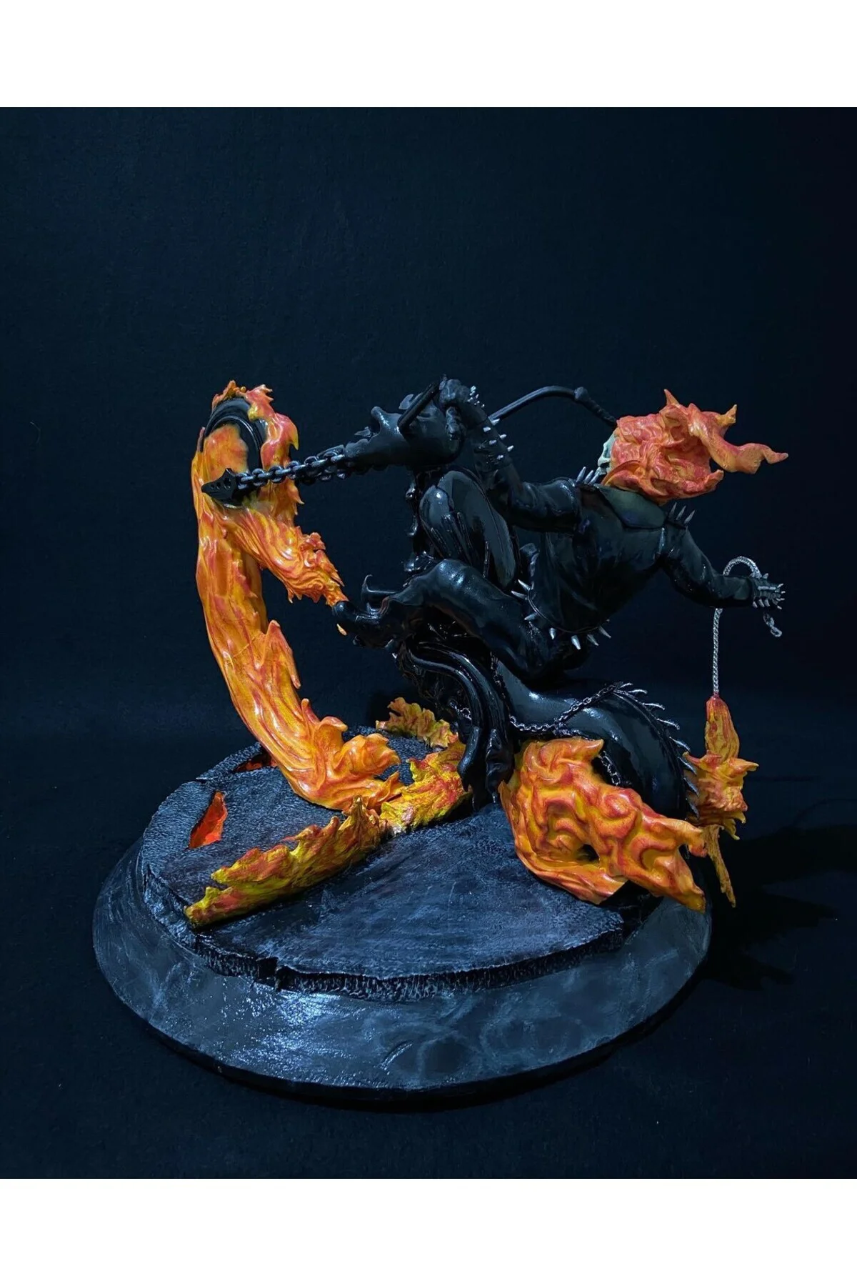 Marvel Ghost Rider Johnny Blaze Obje Hayalet Sürücü Figür 25CM Büyük Boy