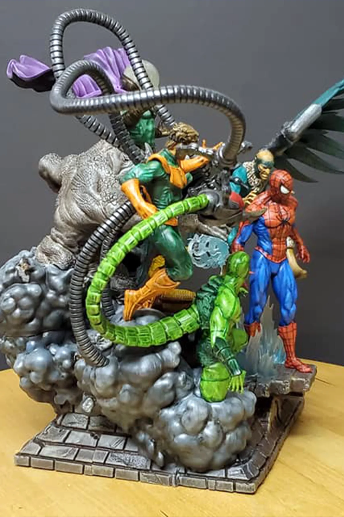 Marvel Sinister Six Figür Spiderman Figür Uğursuz Altı Figür Büyük Boy 30CM