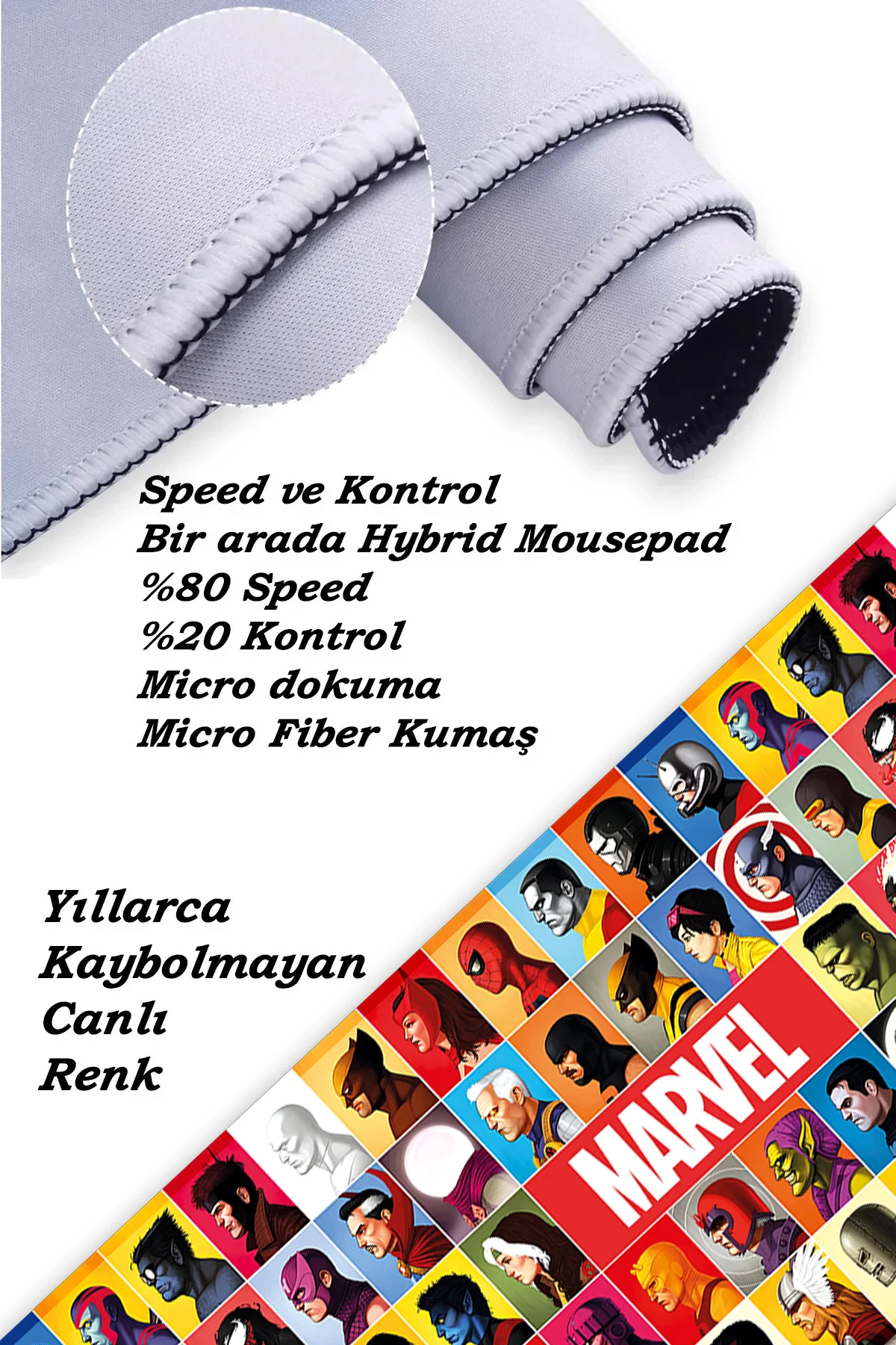 Marvel Süper Kahramanlar Oyun Gaming Klavye Mouse Pad Masa Matı 7