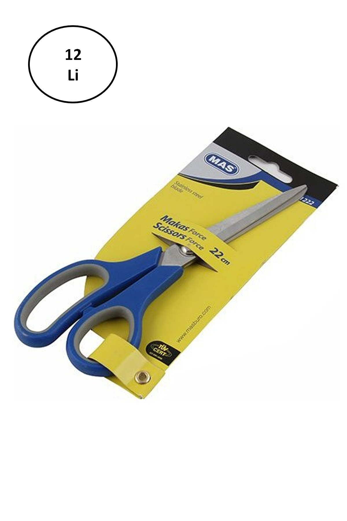Just Cheap Store Mas 1222 Force Paslanmaz Çelik Makas 220 Mm 12'Li
