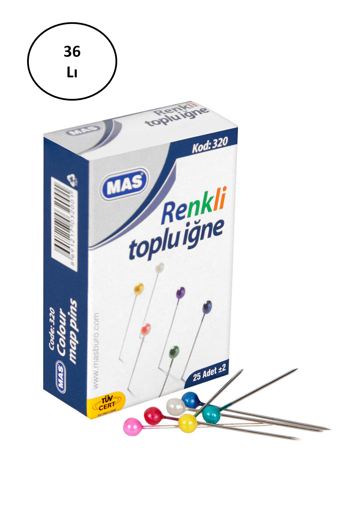 Just Cheap Store Mas 320 Renki Başli Toplu İğne 32 Mm 36'Li