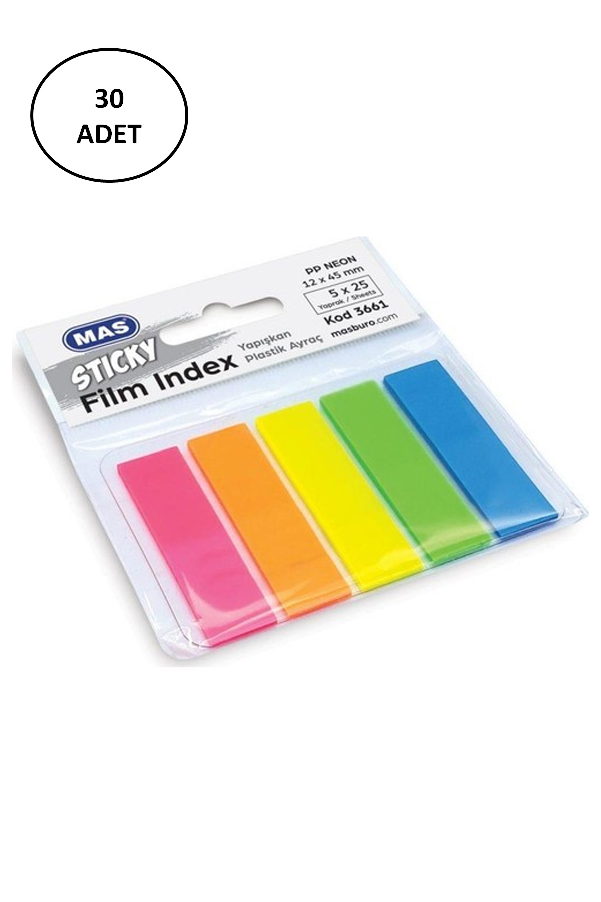 Just Cheap Store Mas 3661 Sticky Film İndex Renki 12X45 Pp Dörtgen Yapişkan Sticke