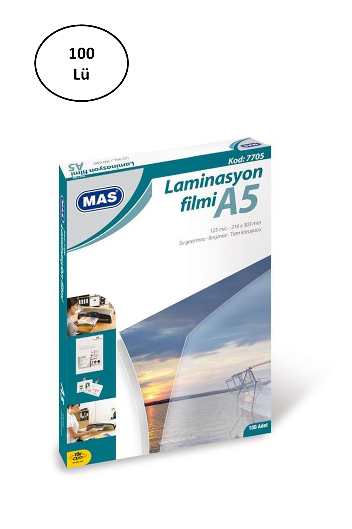 Just Cheap Store Mas 7705 A5 125 Micron 100 Adet Laminasyon Filmi