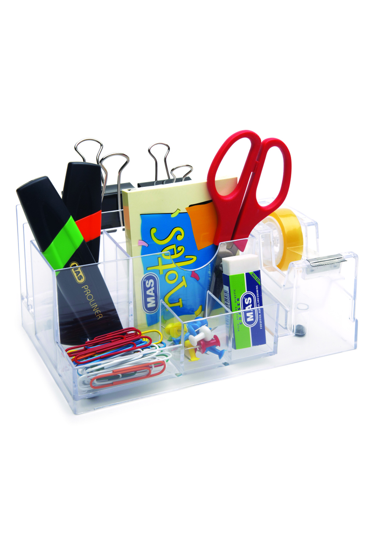 Just Cheap Store Mas Şeffaf Bant Kesicili Organizer Kalemlik