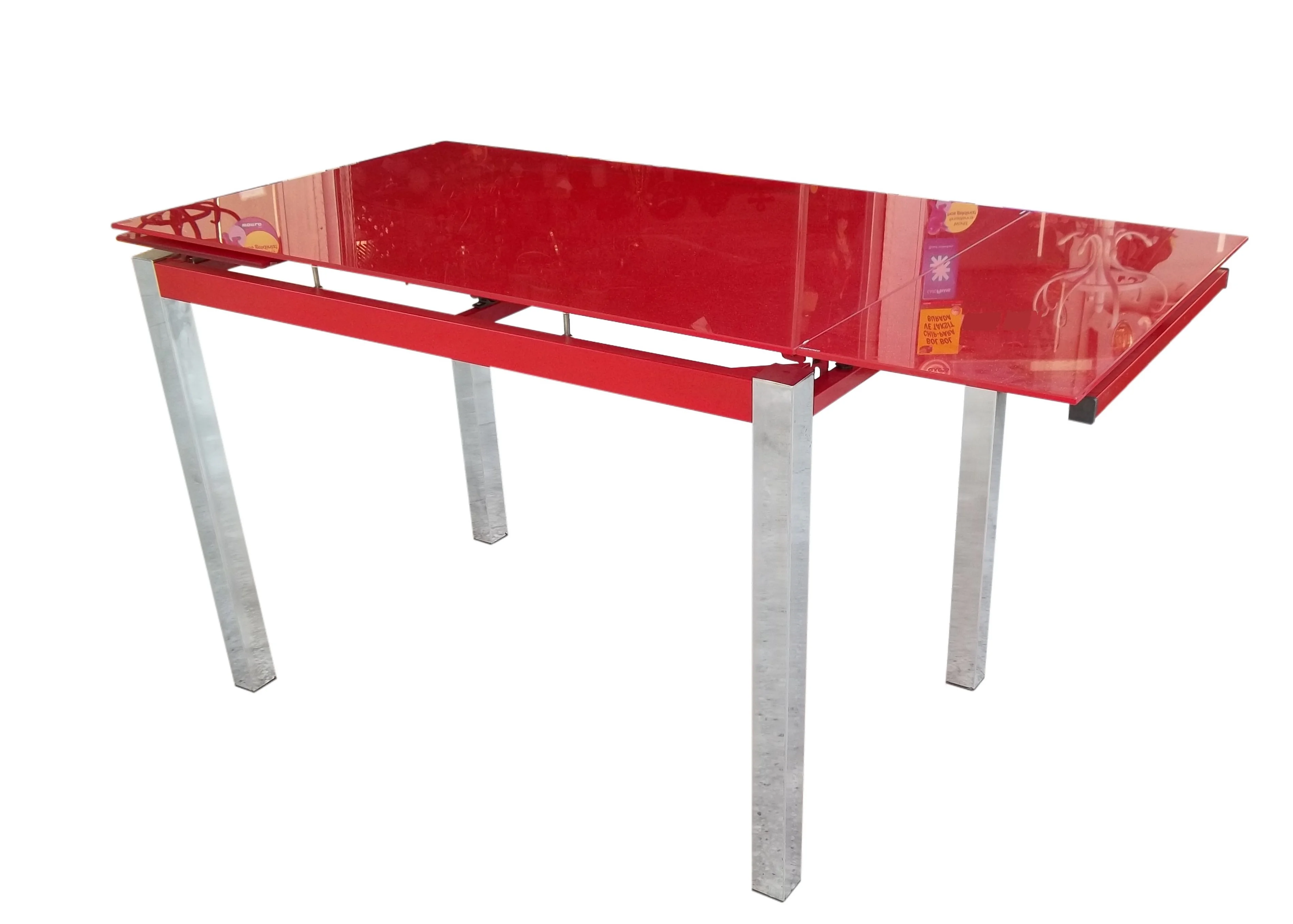 Masa 12360 CAM LAZER YPIŞTIRMA Metal nikelaj ayak Kırmızı TEMPER 