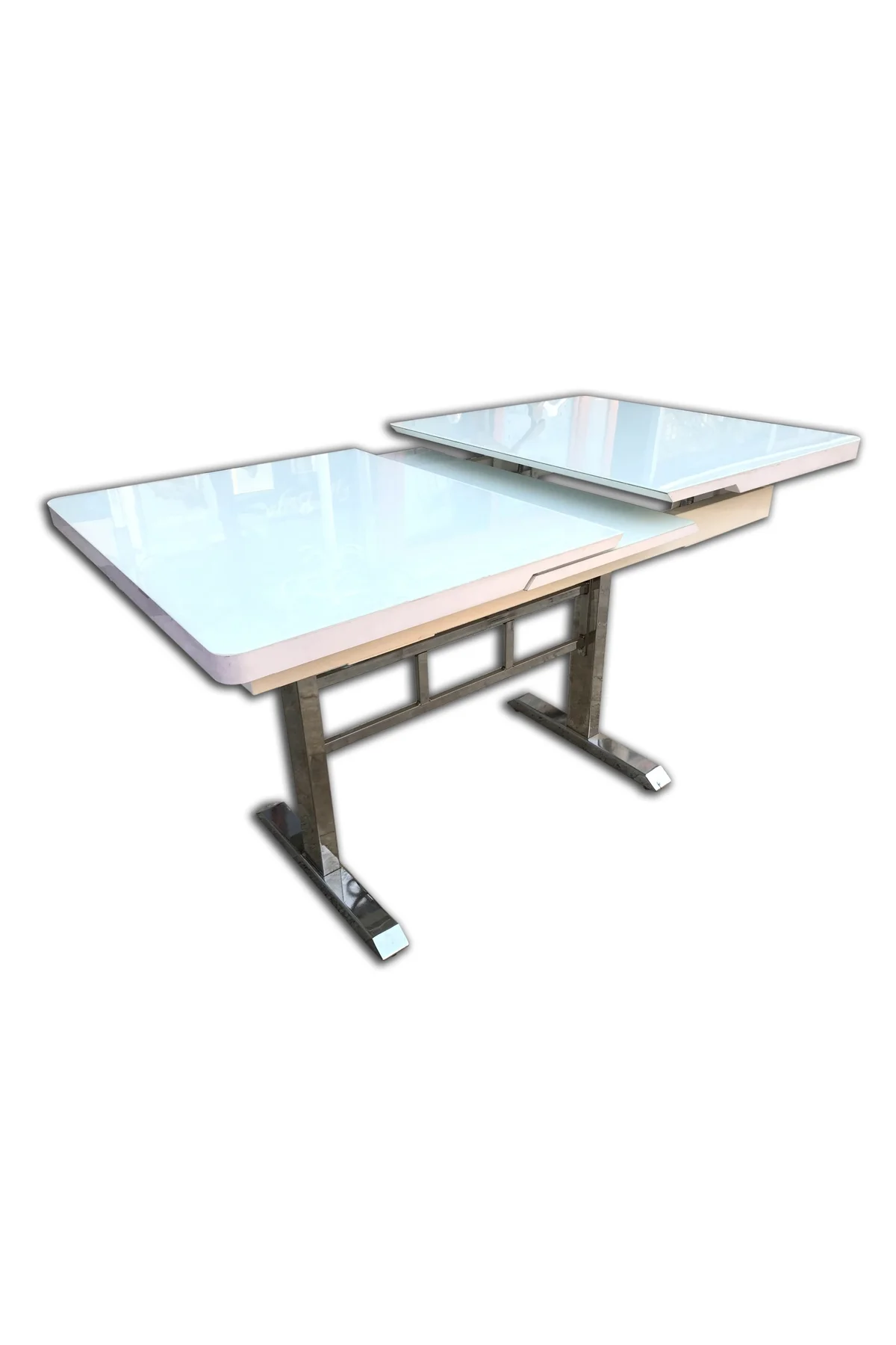 Masa 12502 Ayak Japon Model Metal Nikelaj Çelik Kelebek Yan Açılır Temper Cam - Görsel 2
