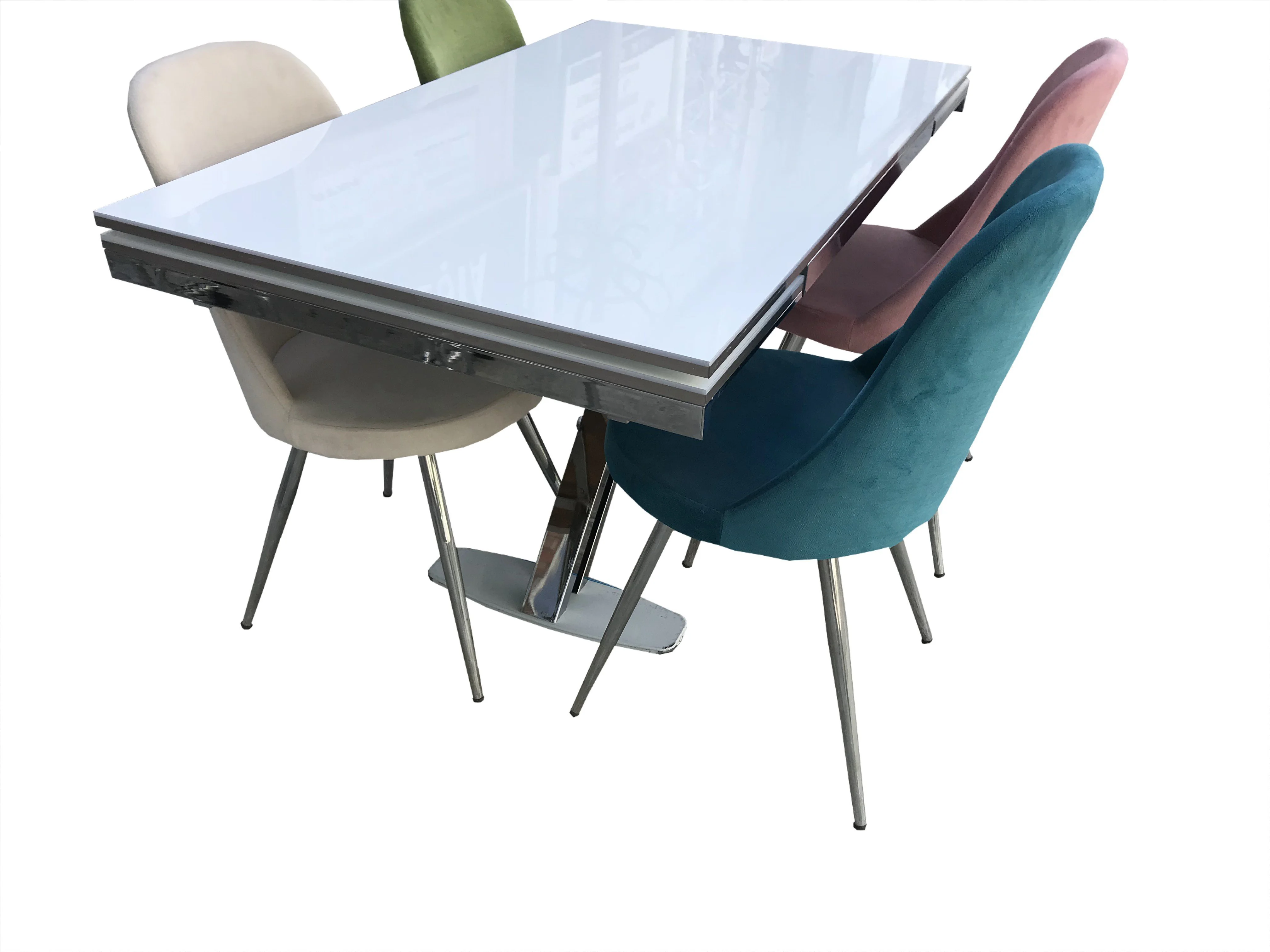 Masa 12629 X Metal nikelaj ayk Yan Açıl Glosspan Tabla Monaco Dök