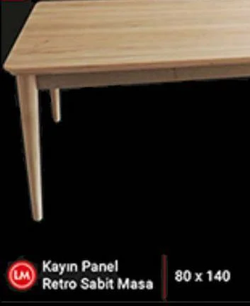Masa 12883 Klasik Torna RETRO Kayın Ayak HAM Natüre Kaplama Açılı