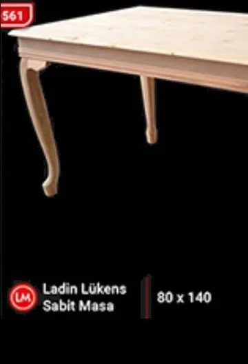 Masa 12897 Klasik kayın ASLAN lükens Ayak HAM ladin masif sabit T
