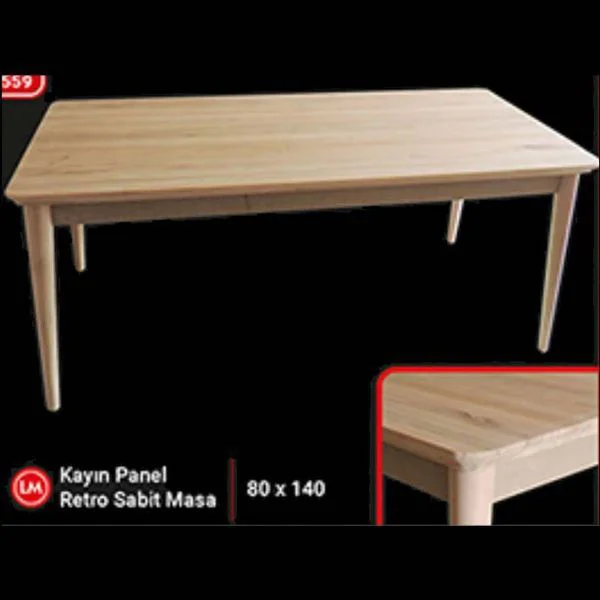 Masa 13575 Sabit Açılmaz Model Kayın Kaplama ve retro ayak HAM Ku