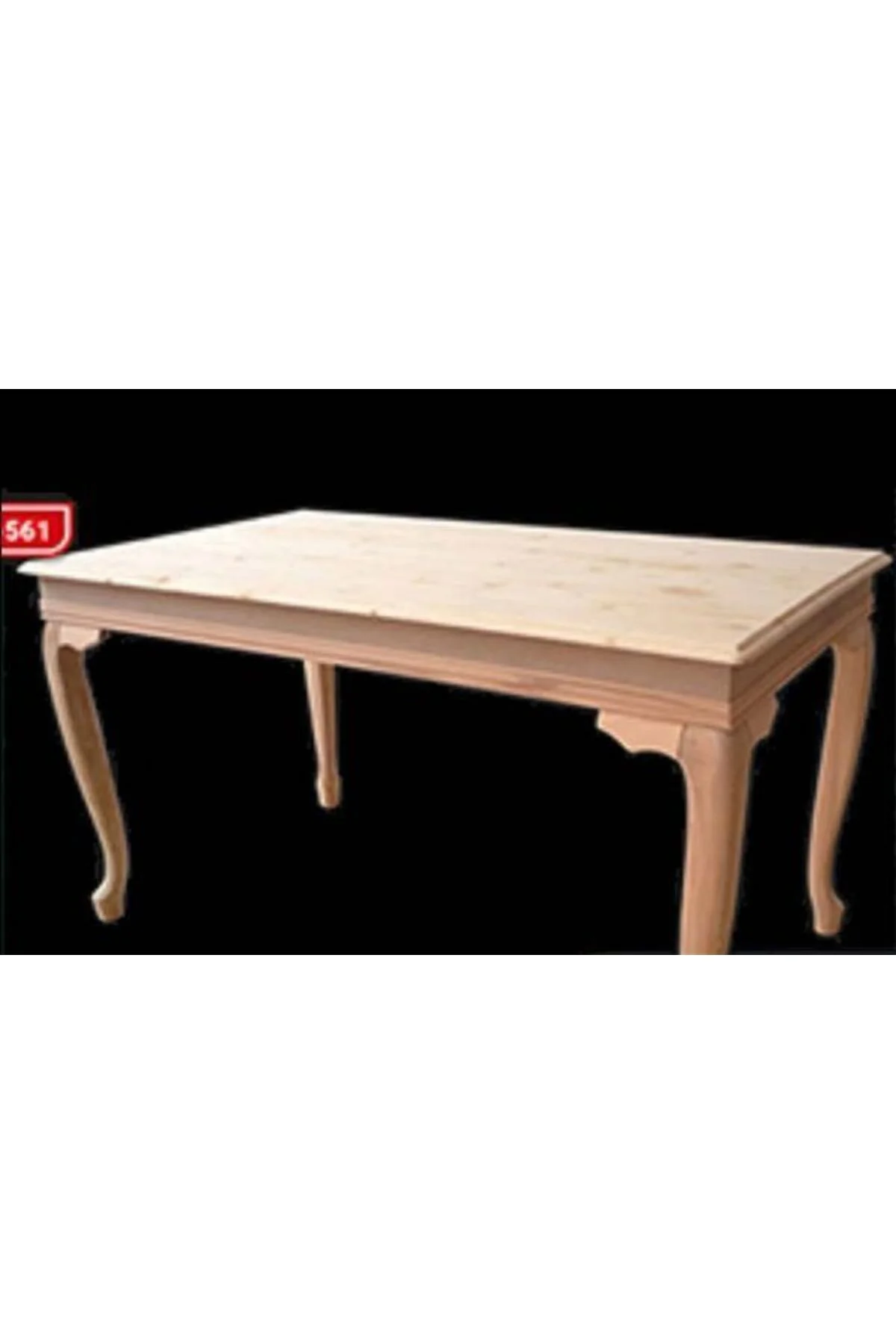 Masa 13576 model ahşap LADİN masif sabit tabla Klasik kayın ASLAN ayak El Yapım - Görsel 2