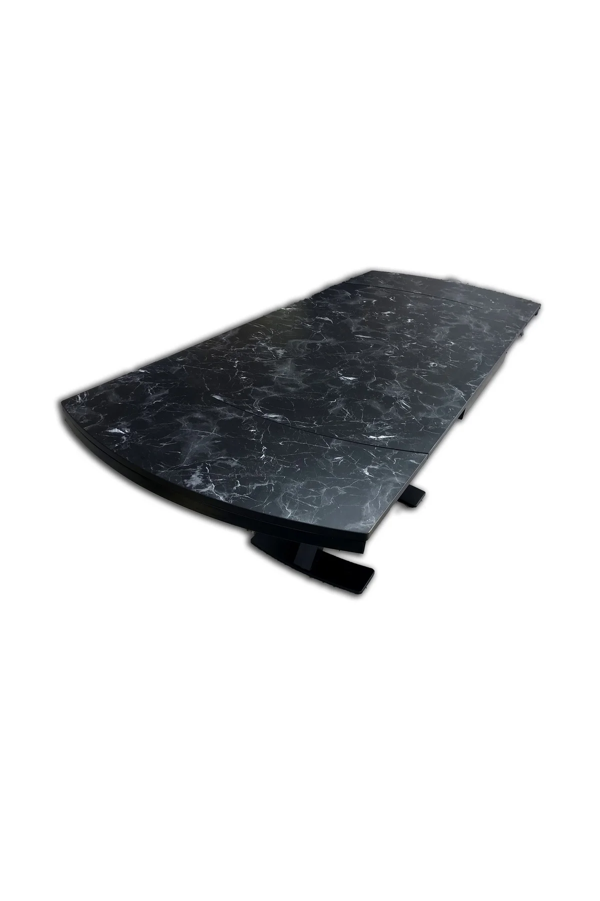 Masa 13662 V Ayak Model Metal Siyah Yan açıl MDF Tabla Siyah mermer desen El Yapı - Görsel 3