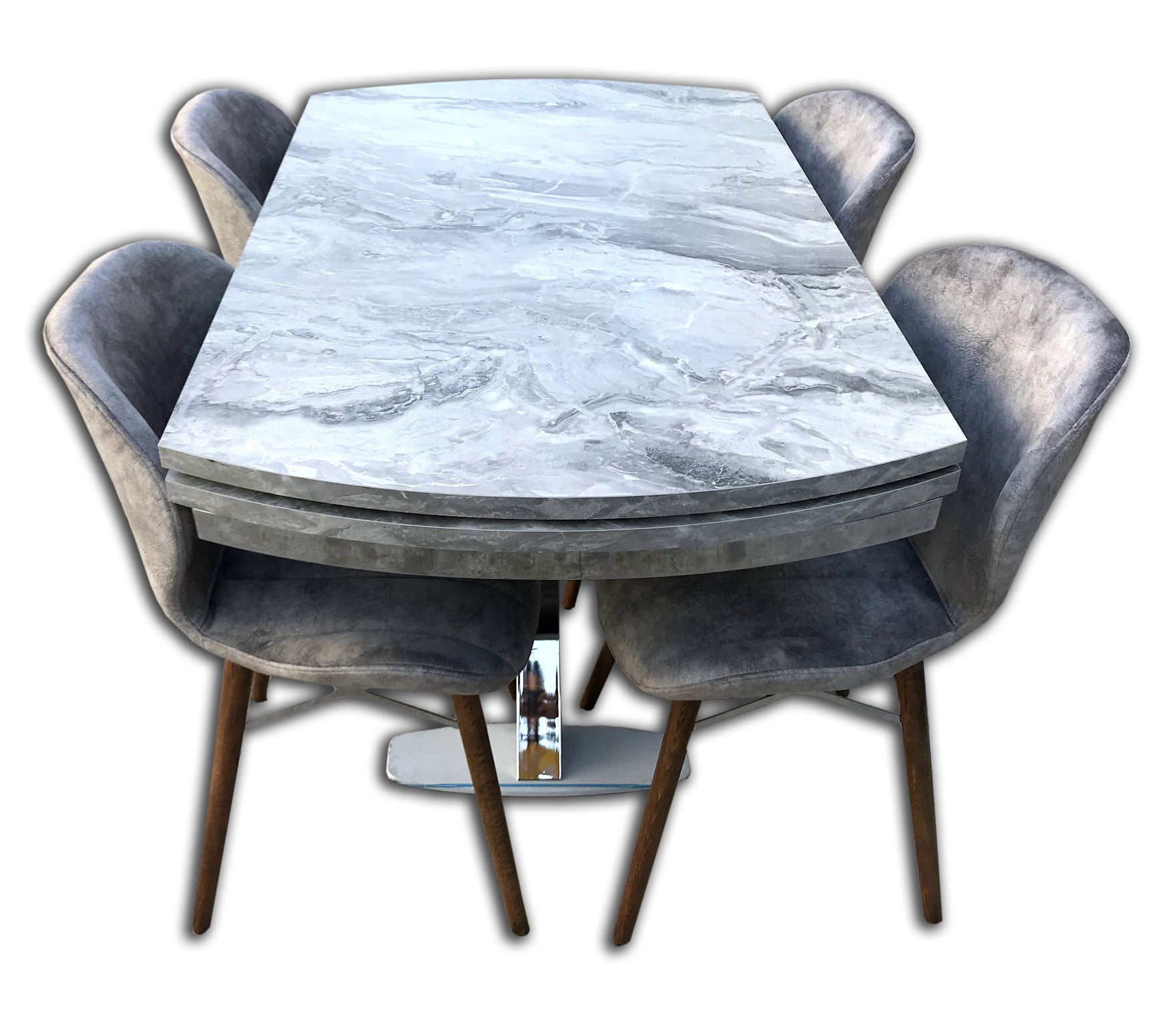 Masa 13713 X Çapraz Metal nikelaj Ayak MDF  açıl tabla Dökme süng