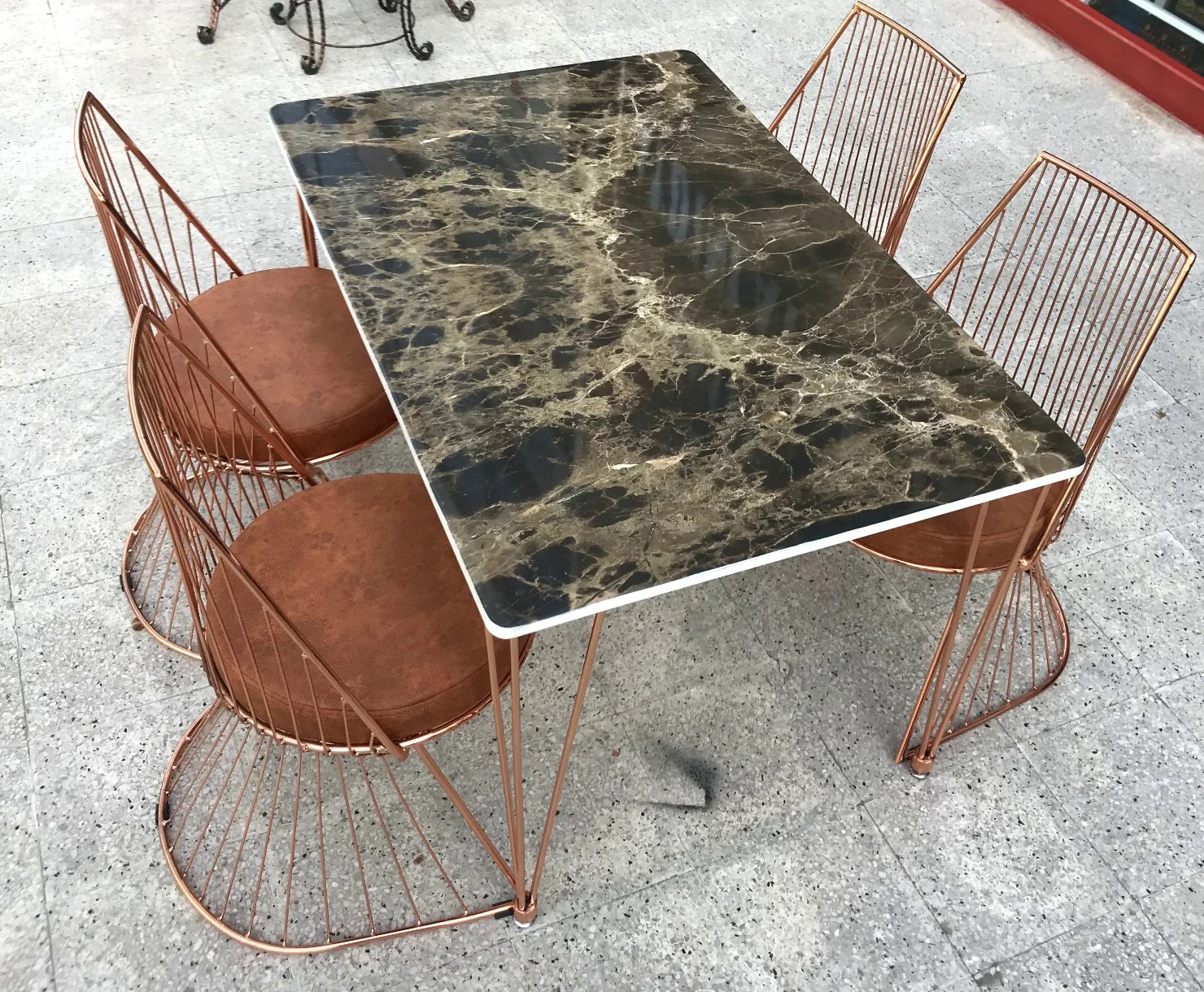 Masa 13798 TEL Sandaly Tk Metal ROSE Bakır Japon ayk MDF siyh des