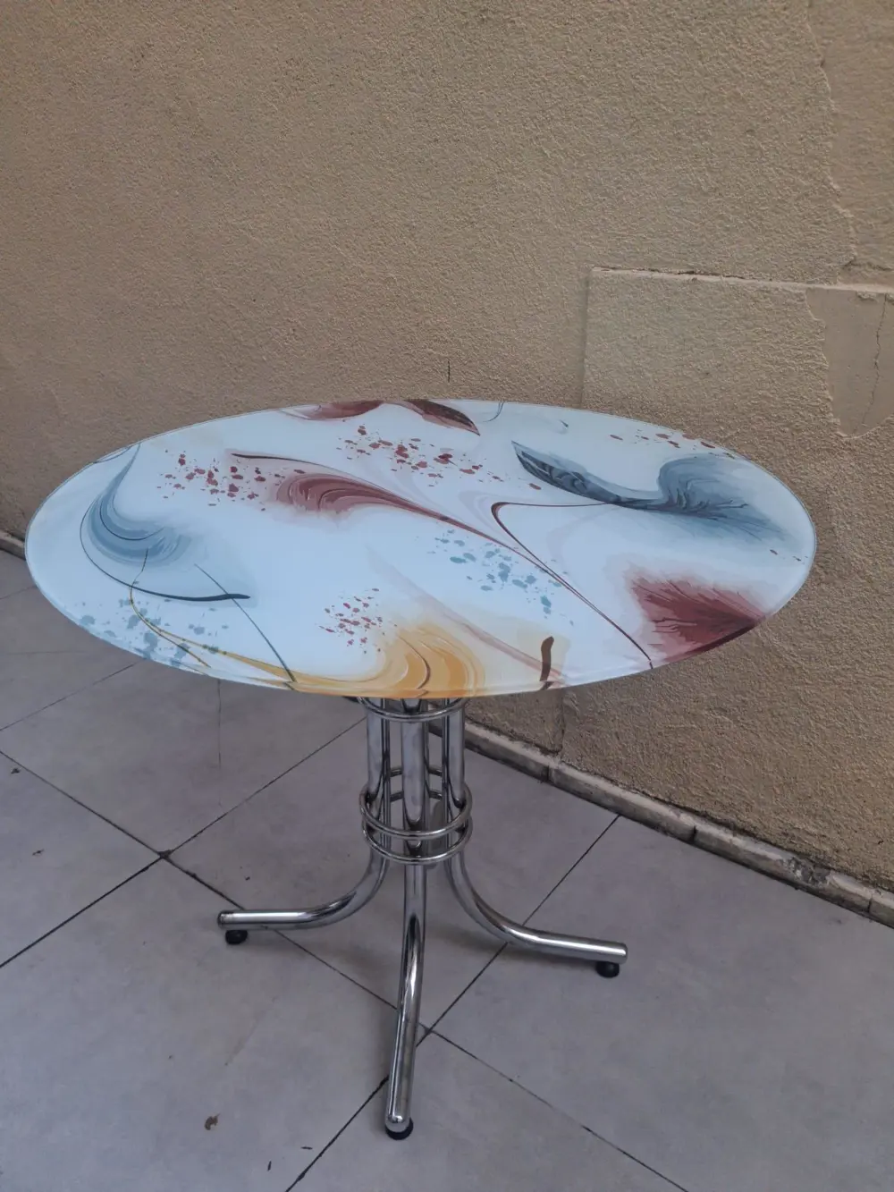 Masa 16612 Japon Ayak Digital Metal Nikelaj 90cm Temper 8mm Grafi