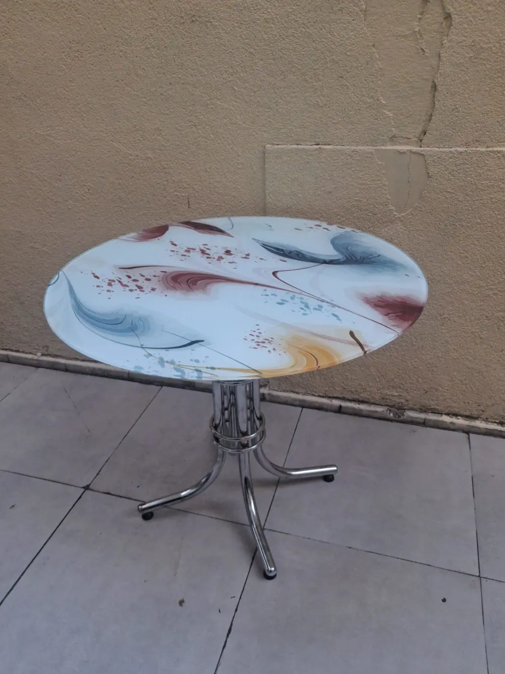 Masa 16612 Japon Ayak Digital Metal Nikelaj 90cm Temper 8mm Grafi