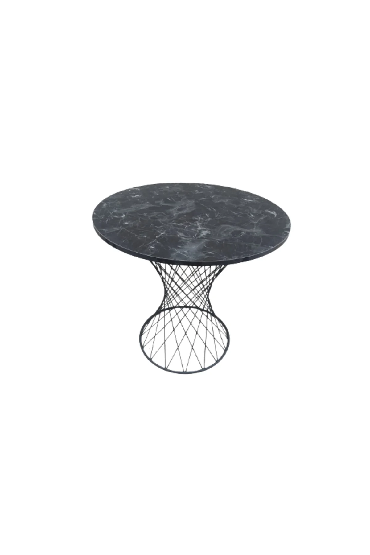 Masa 17470 POTA Model Tel Sepet Metal Siyh renk Siyah mermer desen tabla El Yapım Masa 17470 POTA Model Tel Sepet Metal Siyh renk Siyah mermer desen tabla El Yapım