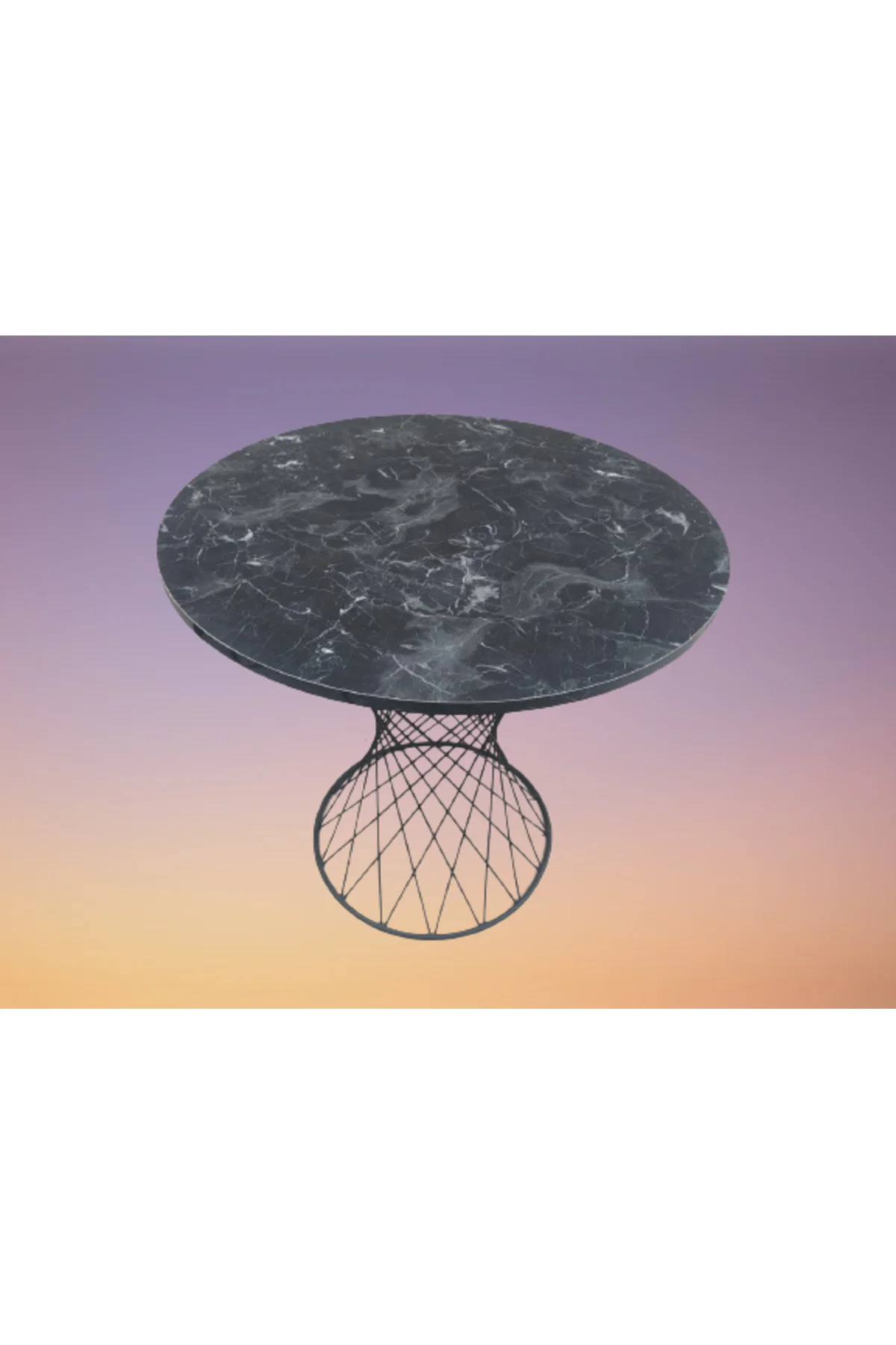 Masa 17470 POTA Model Tel Sepet Metal Siyh renk Siyah mermer desen tabla El Yapım Masa 17470 POTA Model Tel Sepet Metal Siyh renk Siyah mermer desen tabla El Yapım - Görsel 2