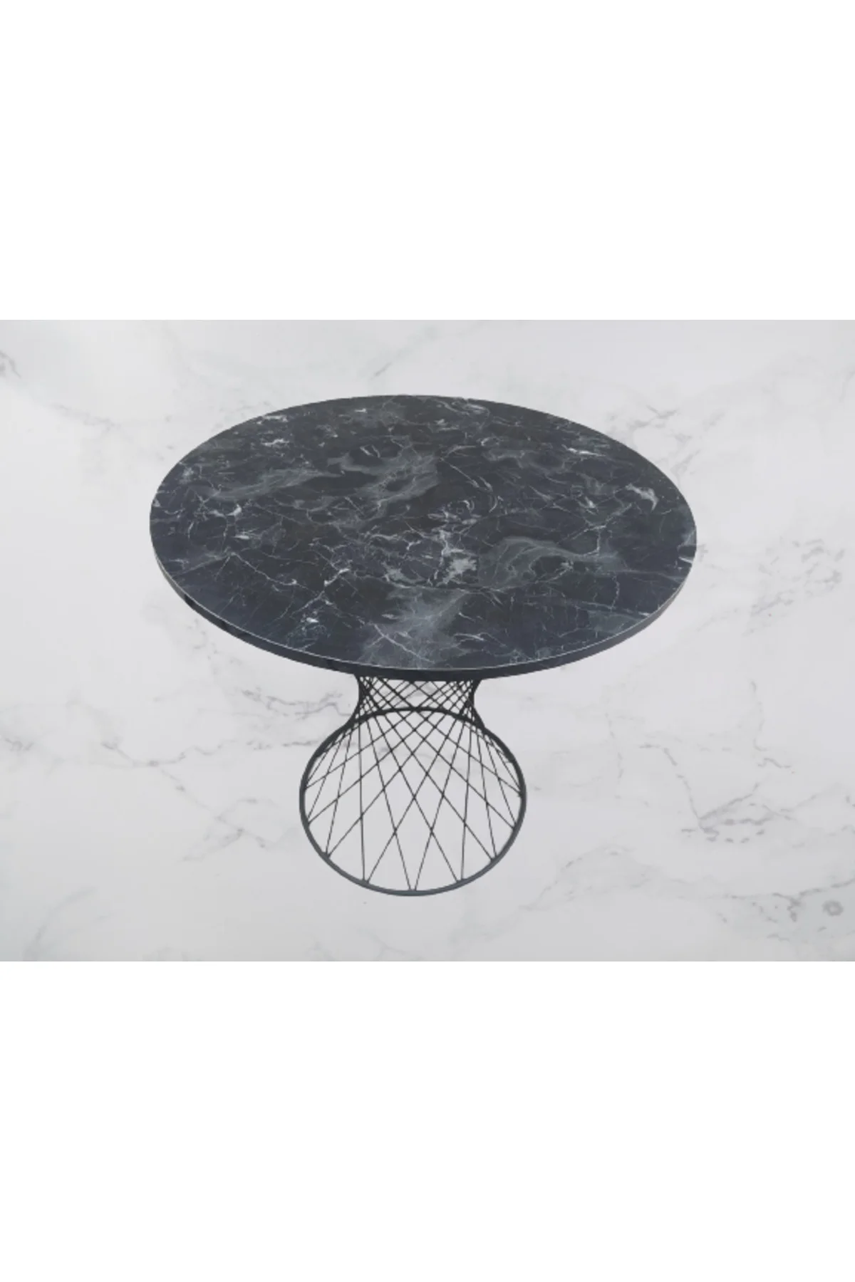 Masa 17470 POTA Model Tel Sepet Metal Siyh renk Siyah mermer desen tabla El Yapım Masa 17470 POTA Model Tel Sepet Metal Siyh renk Siyah mermer desen tabla El Yapım - Görsel 3