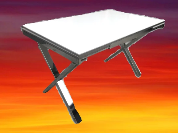 Masa 18120 Model Metal nikelaj X ayak glosspan tabla yan açılır E