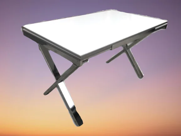 Masa 18120 Model Metal nikelaj X ayak glosspan tabla yan açılır E