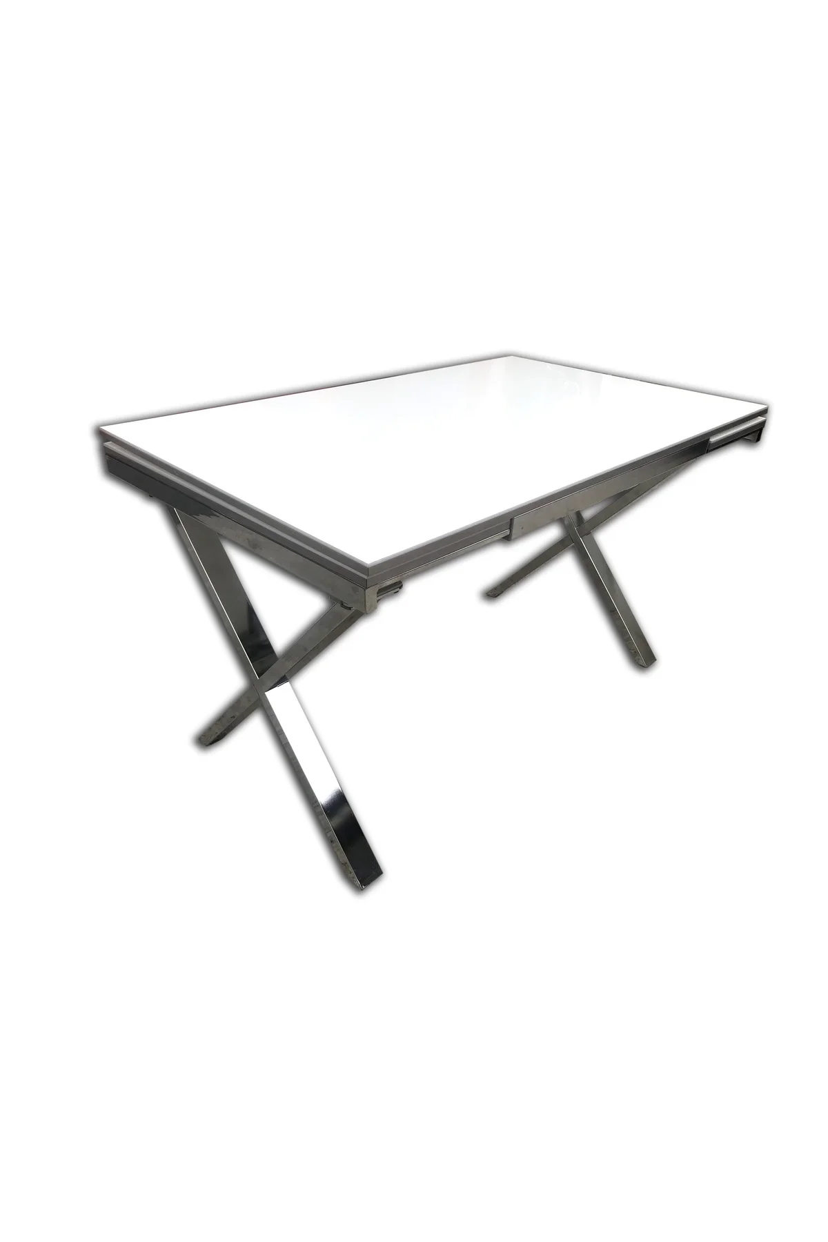 Masa 18120 Model Metal nikelaj X ayak glosspan tabla yan açılır El Yapım - Görsel 4
