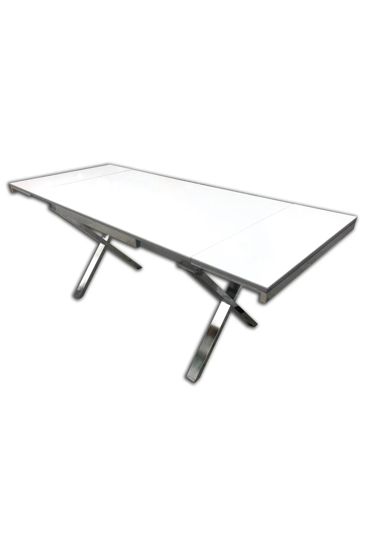 Masa 18120 Model Metal nikelaj X ayak glosspan tabla yan açılır El Yapım - Görsel 5