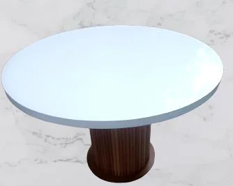 Masa 90166 ST Anıt Model Parlak Beyaz Lake ceviz Boya Kayın El Ya