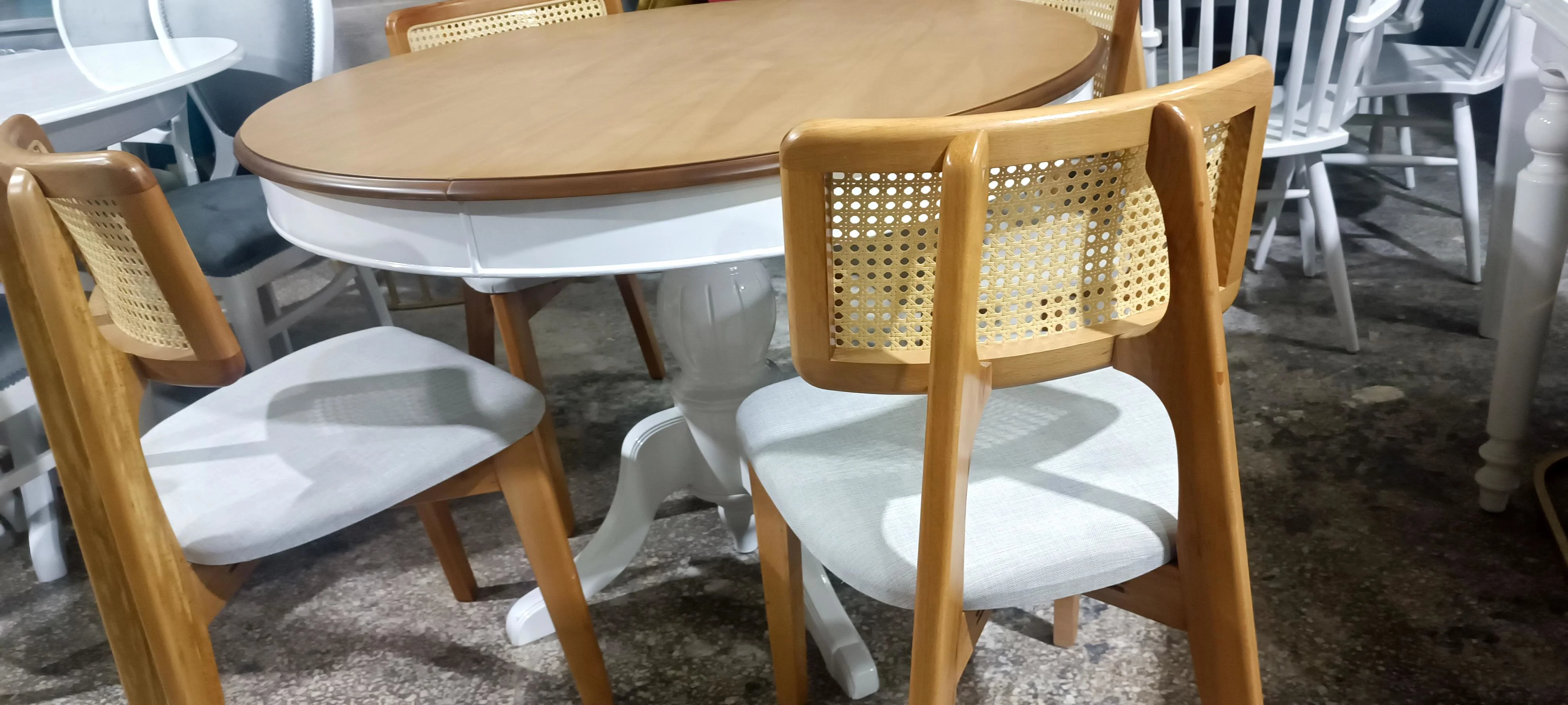 Masa 90182 Sandaly Tk 90182 Ihlamur Baba Ayak MDF Tabla 120 Beyaz