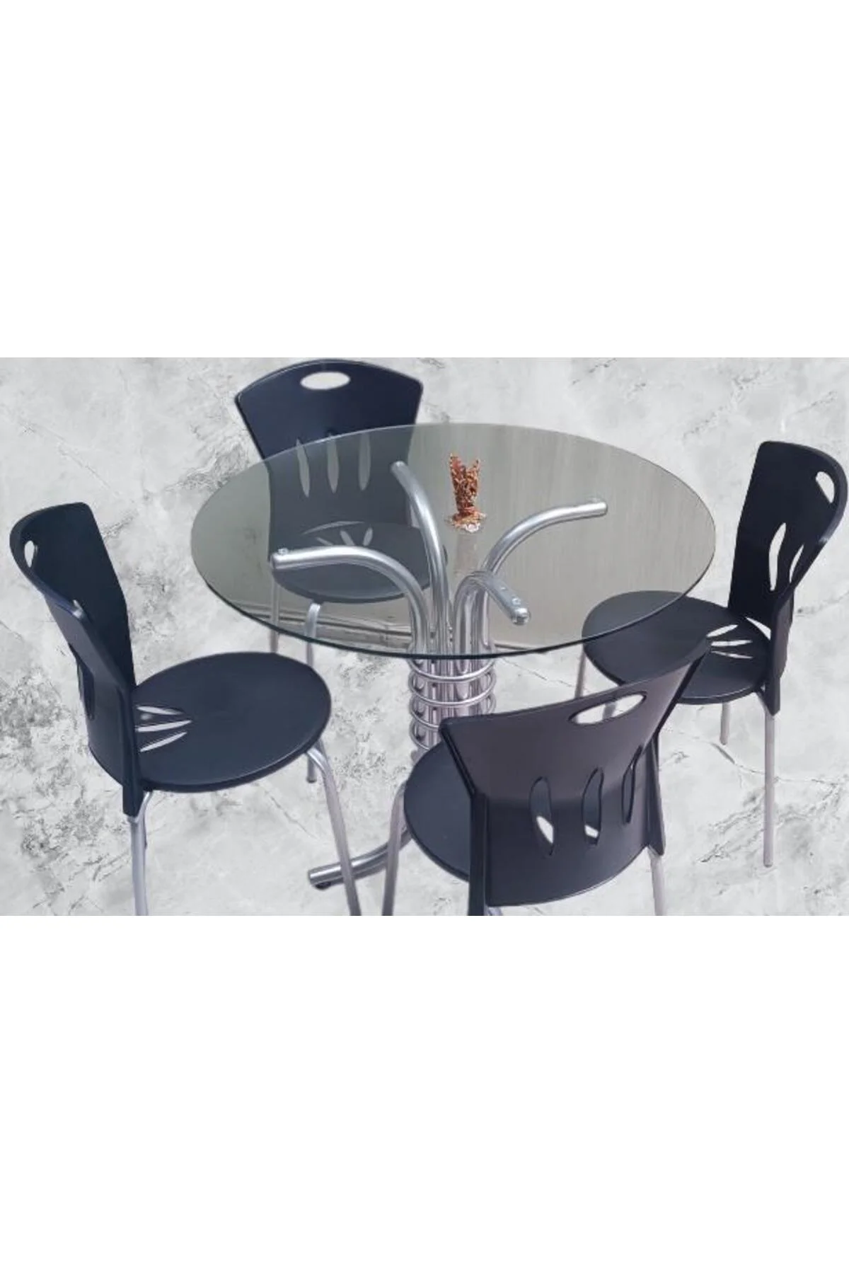 Masa 90278 Sandalye Takım Mutfak Balkon Bahçe Temperli Cam Gri Ayaklar El Yapım Masa 90278 Sandalye Takım Mutfak Balkon Bahçe Temperli Cam Gri Ayaklar El Yapım - Görsel 4