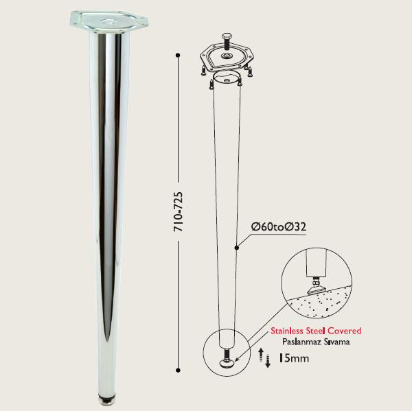 Masa Ayağı 11.160 - 60-32mm Konik (4 Adet)